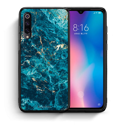 Θήκη Xiaomi Mi 9 Marble Blue από τη Smartfits με σχέδιο στο πίσω μέρος και μαύρο περίβλημα | Xiaomi Mi 9 Marble Blue case with colorful back and black bezels