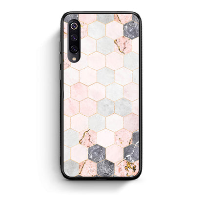 4 - Xiaomi Mi 9 Hexagon Pink Marble case, cover, bumper