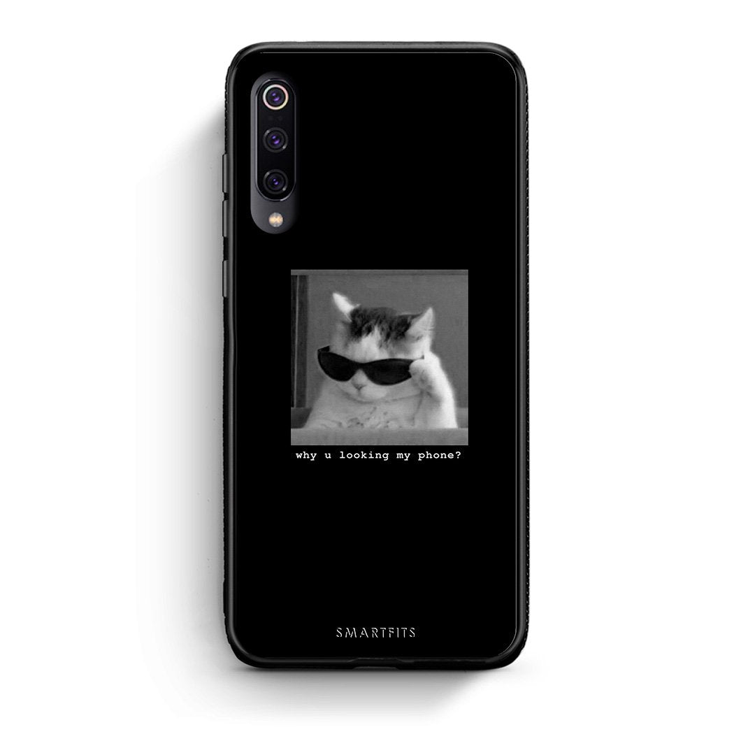 Xiaomi Mi 9 Meme Cat θήκη από τη Smartfits με σχέδιο στο πίσω μέρος και μαύρο περίβλημα | Smartphone case with colorful back and black bezels by Smartfits