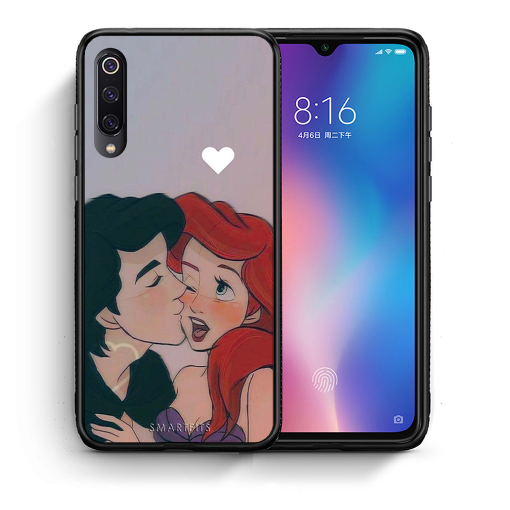 Θήκη Αγίου Βαλεντίνου Xiaomi Mi 9 Mermaid Love από τη Smartfits με σχέδιο στο πίσω μέρος και μαύρο περίβλημα | Xiaomi Mi 9 Mermaid Love case with colorful back and black bezels