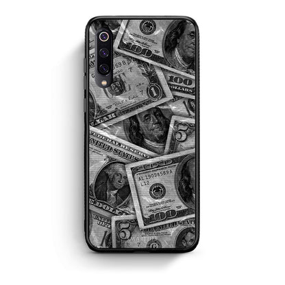 Xiaomi Mi 9 Money Dollars θήκη από τη Smartfits με σχέδιο στο πίσω μέρος και μαύρο περίβλημα | Smartphone case with colorful back and black bezels by Smartfits