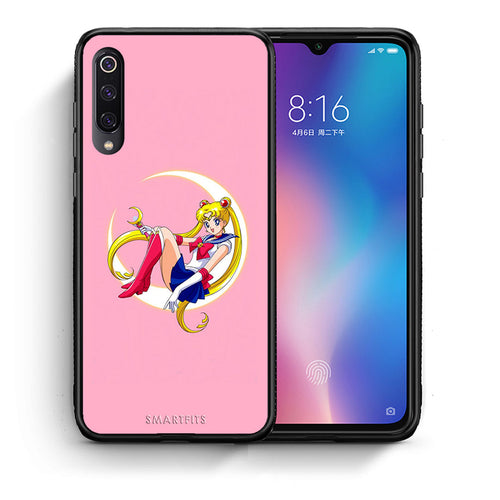 Θήκη Xiaomi Mi 9 Moon Girl από τη Smartfits με σχέδιο στο πίσω μέρος και μαύρο περίβλημα | Xiaomi Mi 9 Moon Girl case with colorful back and black bezels