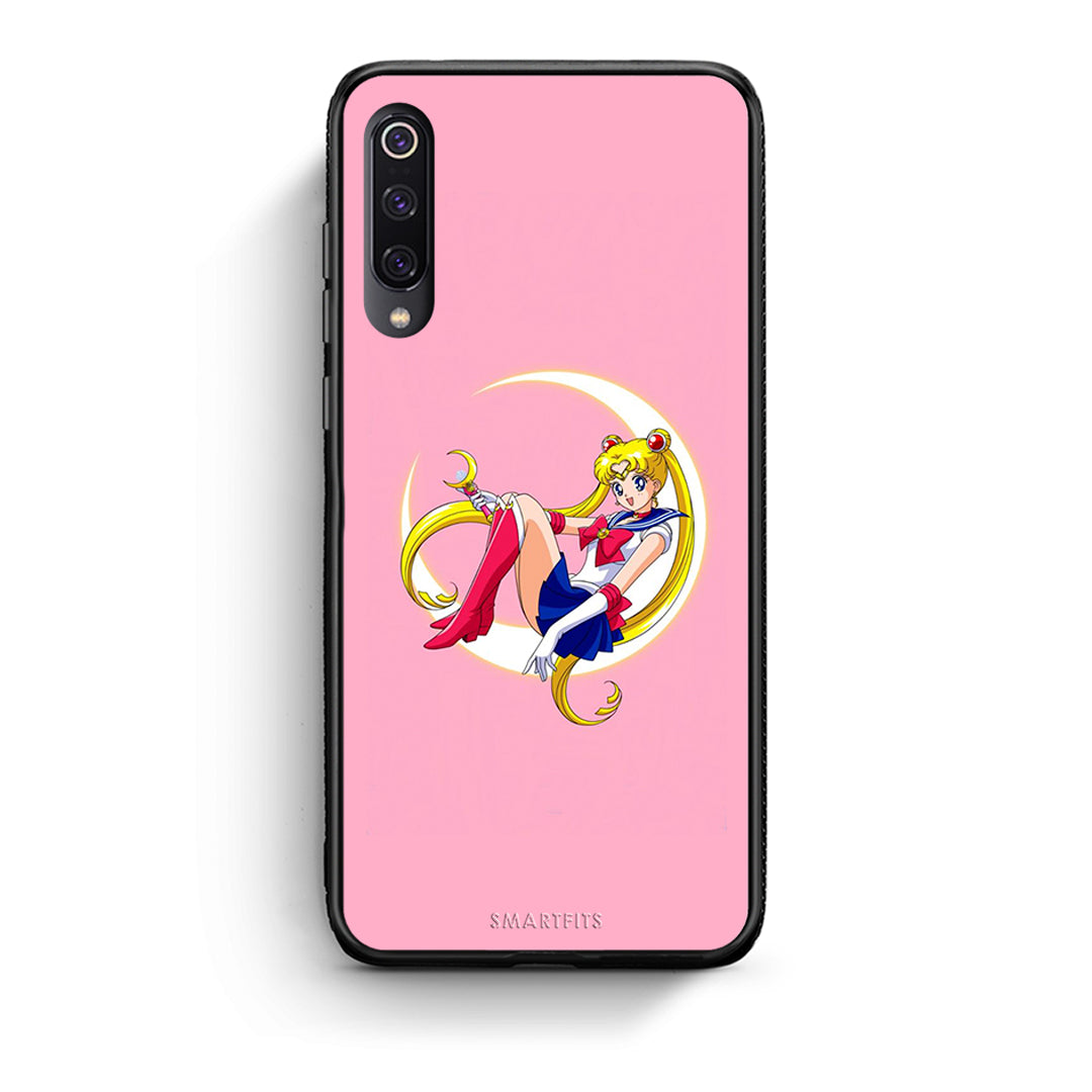 Xiaomi Mi 9 Moon Girl θήκη από τη Smartfits με σχέδιο στο πίσω μέρος και μαύρο περίβλημα | Smartphone case with colorful back and black bezels by Smartfits