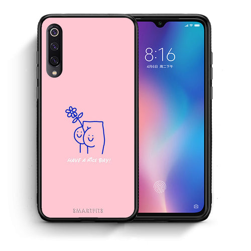 Θήκη Xiaomi Mi 9 Nice Day από τη Smartfits με σχέδιο στο πίσω μέρος και μαύρο περίβλημα | Xiaomi Mi 9 Nice Day case with colorful back and black bezels