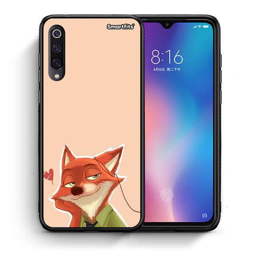 Θήκη Xiaomi Mi 9 Nick Wilde And Judy Hopps Love 1 από τη Smartfits με σχέδιο στο πίσω μέρος και μαύρο περίβλημα | Xiaomi Mi 9 Nick Wilde And Judy Hopps Love 1 case with colorful back and black bezels