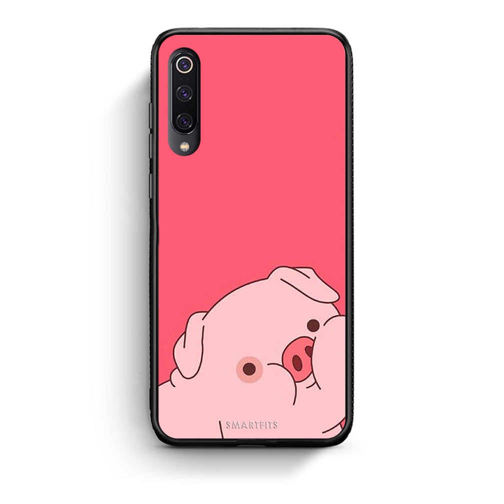 Xiaomi Mi 9 Pig Love 1 Θήκη Αγίου Βαλεντίνου από τη Smartfits με σχέδιο στο πίσω μέρος και μαύρο περίβλημα | Smartphone case with colorful back and black bezels by Smartfits