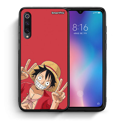 Θήκη Xiaomi Mi 9 Pirate Luffy από τη Smartfits με σχέδιο στο πίσω μέρος και μαύρο περίβλημα | Xiaomi Mi 9 Pirate Luffy case with colorful back and black bezels
