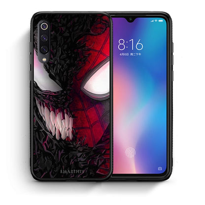 Θήκη Xiaomi Mi 9 SpiderVenom PopArt από τη Smartfits με σχέδιο στο πίσω μέρος και μαύρο περίβλημα | Xiaomi Mi 9 SpiderVenom PopArt case with colorful back and black bezels