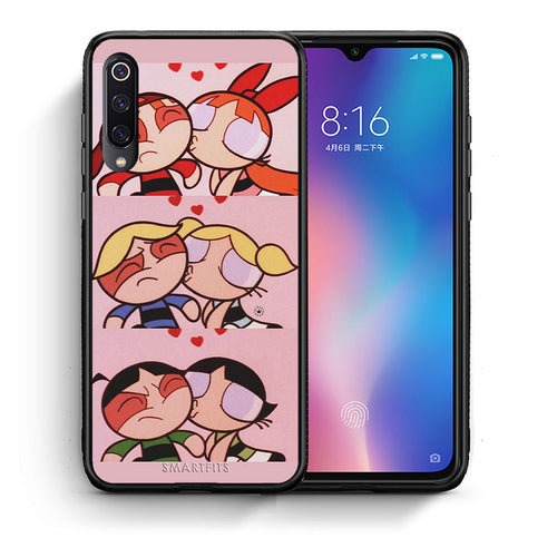 Θήκη Αγίου Βαλεντίνου Xiaomi Mi 9 Puff Love από τη Smartfits με σχέδιο στο πίσω μέρος και μαύρο περίβλημα | Xiaomi Mi 9 Puff Love case with colorful back and black bezels
