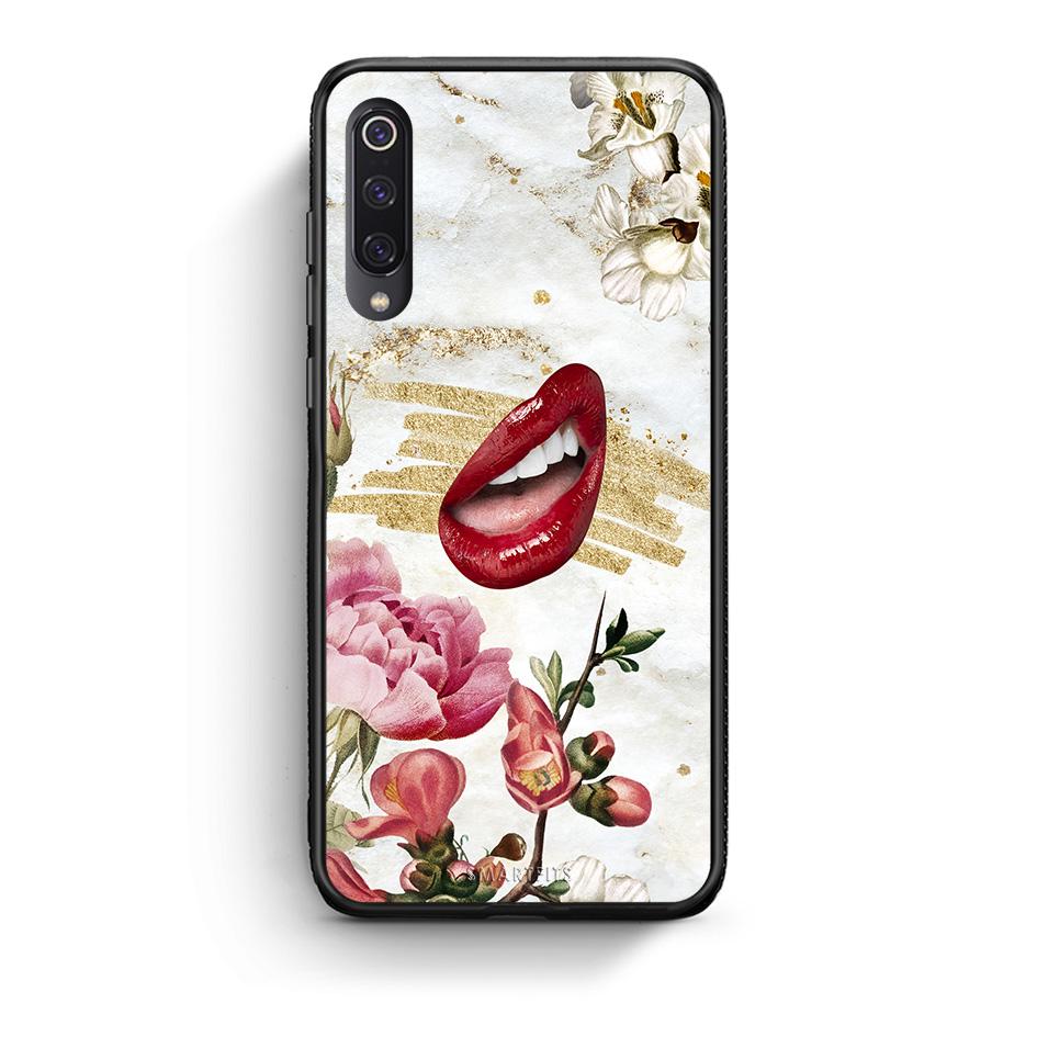 Xiaomi Mi 9 Red Lips θήκη από τη Smartfits με σχέδιο στο πίσω μέρος και μαύρο περίβλημα | Smartphone case with colorful back and black bezels by Smartfits