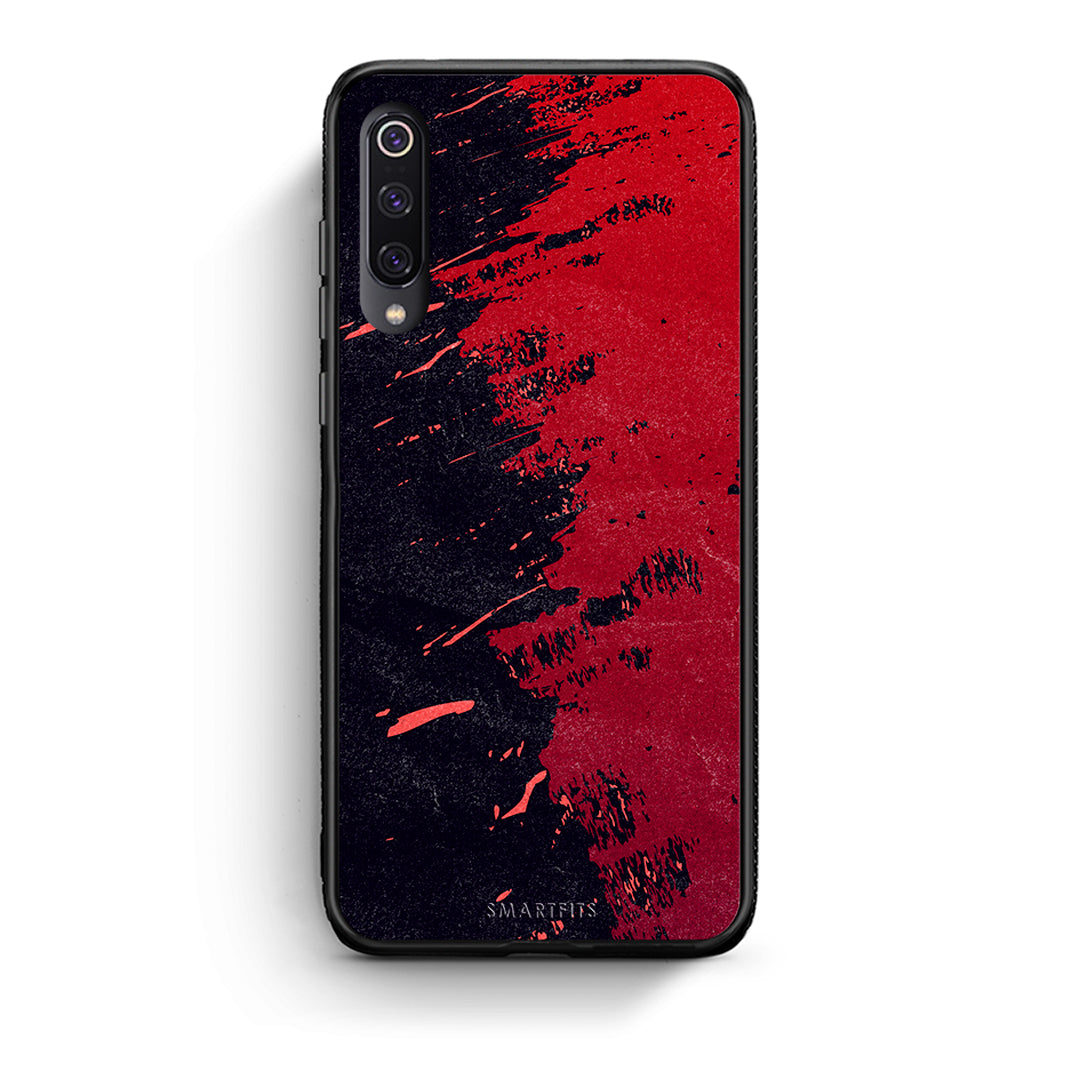 Xiaomi Mi 9 Red Paint Θήκη Αγίου Βαλεντίνου από τη Smartfits με σχέδιο στο πίσω μέρος και μαύρο περίβλημα | Smartphone case with colorful back and black bezels by Smartfits