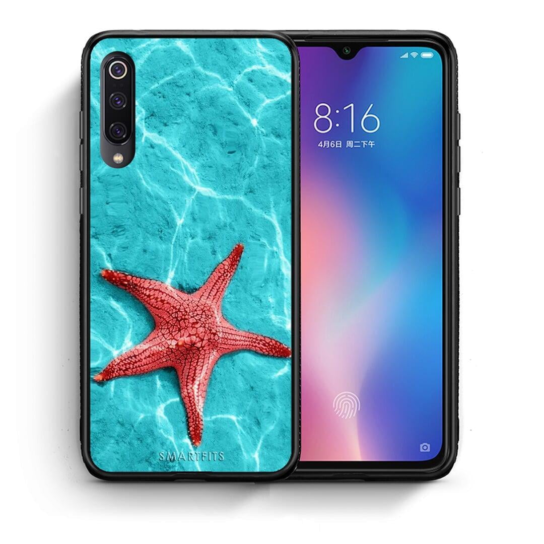 Θήκη Xiaomi Mi 9 Red Starfish από τη Smartfits με σχέδιο στο πίσω μέρος και μαύρο περίβλημα | Xiaomi Mi 9 Red Starfish case with colorful back and black bezels