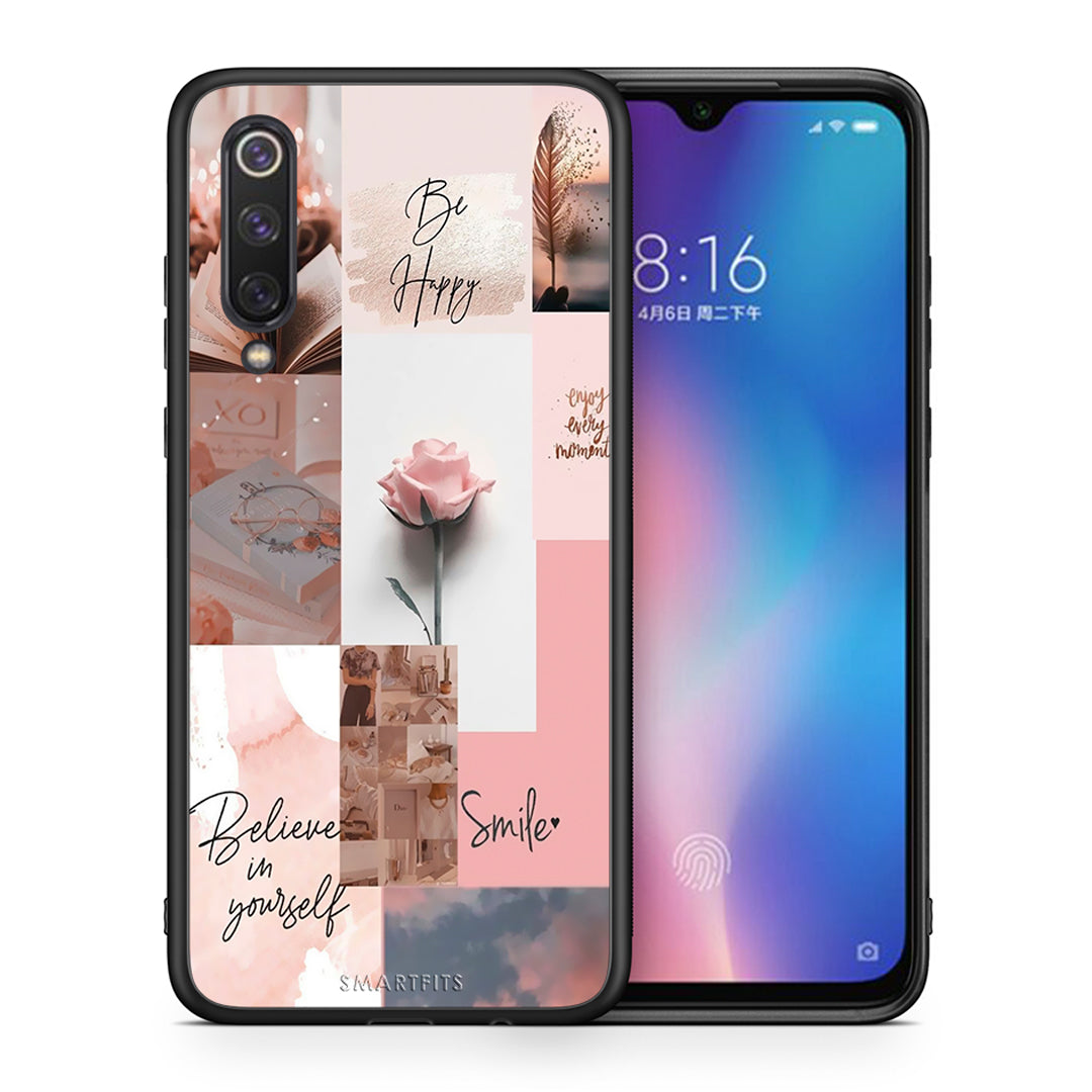 Θήκη Xiaomi Mi 9 SE Aesthetic Collage από τη Smartfits με σχέδιο στο πίσω μέρος και μαύρο περίβλημα | Xiaomi Mi 9 SE Aesthetic Collage case with colorful back and black bezels