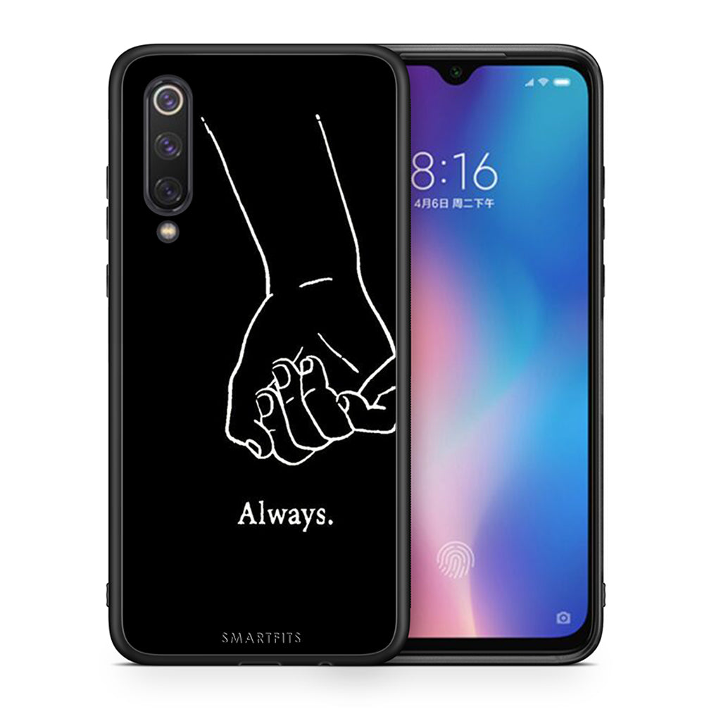 Θήκη Αγίου Βαλεντίνου Xiaomi Mi 9 SE Always & Forever 1 από τη Smartfits με σχέδιο στο πίσω μέρος και μαύρο περίβλημα | Xiaomi Mi 9 SE Always & Forever 1 case with colorful back and black bezels