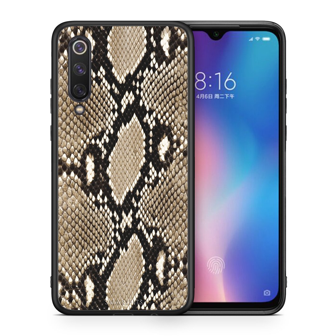 Θήκη Xiaomi Mi 9 SE Fashion Snake Animal από τη Smartfits με σχέδιο στο πίσω μέρος και μαύρο περίβλημα | Xiaomi Mi 9 SE Fashion Snake Animal case with colorful back and black bezels