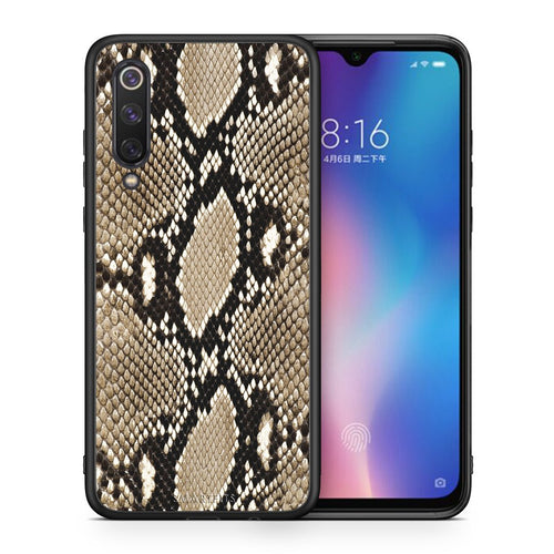 Θήκη Xiaomi Mi 9 SE Fashion Snake Animal από τη Smartfits με σχέδιο στο πίσω μέρος και μαύρο περίβλημα | Xiaomi Mi 9 SE Fashion Snake Animal case with colorful back and black bezels