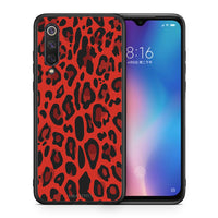 Thumbnail for Θήκη Xiaomi Mi 9 SE Red Leopard Animal από τη Smartfits με σχέδιο στο πίσω μέρος και μαύρο περίβλημα | Xiaomi Mi 9 SE Red Leopard Animal case with colorful back and black bezels