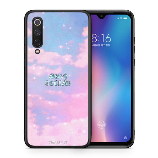 Θήκη Αγίου Βαλεντίνου Xiaomi Mi 9 SE Anti Social από τη Smartfits με σχέδιο στο πίσω μέρος και μαύρο περίβλημα | Xiaomi Mi 9 SE Anti Social case with colorful back and black bezels