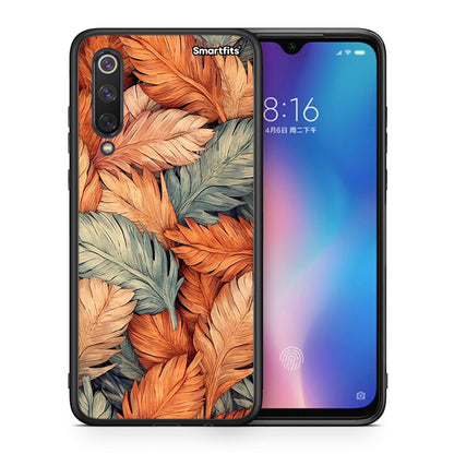 Θήκη Xiaomi Mi 9 SE Autumn Leaves από τη Smartfits με σχέδιο στο πίσω μέρος και μαύρο περίβλημα | Xiaomi Mi 9 SE Autumn Leaves case with colorful back and black bezels