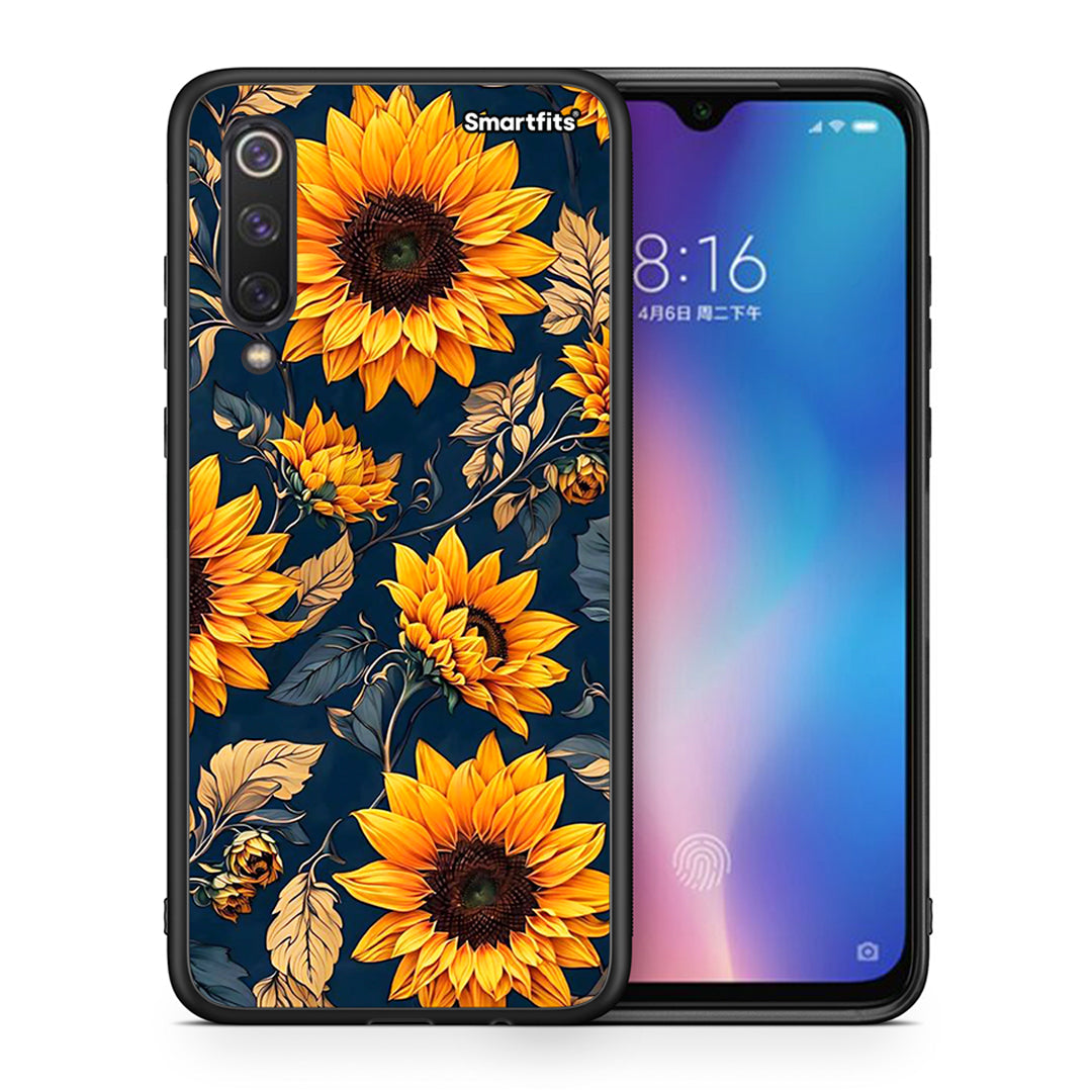 Θήκη Xiaomi Mi 9 SE Autumn Sunflowers από τη Smartfits με σχέδιο στο πίσω μέρος και μαύρο περίβλημα | Xiaomi Mi 9 SE Autumn Sunflowers case with colorful back and black bezels