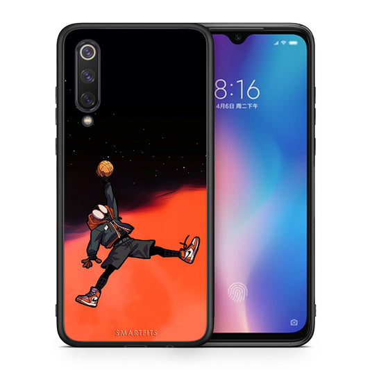 Θήκη Xiaomi Mi 9 SE Basketball Hero από τη Smartfits με σχέδιο στο πίσω μέρος και μαύρο περίβλημα | Xiaomi Mi 9 SE Basketball Hero case with colorful back and black bezels