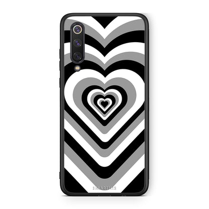 Xiaomi Mi 9 SE Black Hearts θήκη από τη Smartfits με σχέδιο στο πίσω μέρος και μαύρο περίβλημα | Smartphone case with colorful back and black bezels by Smartfits