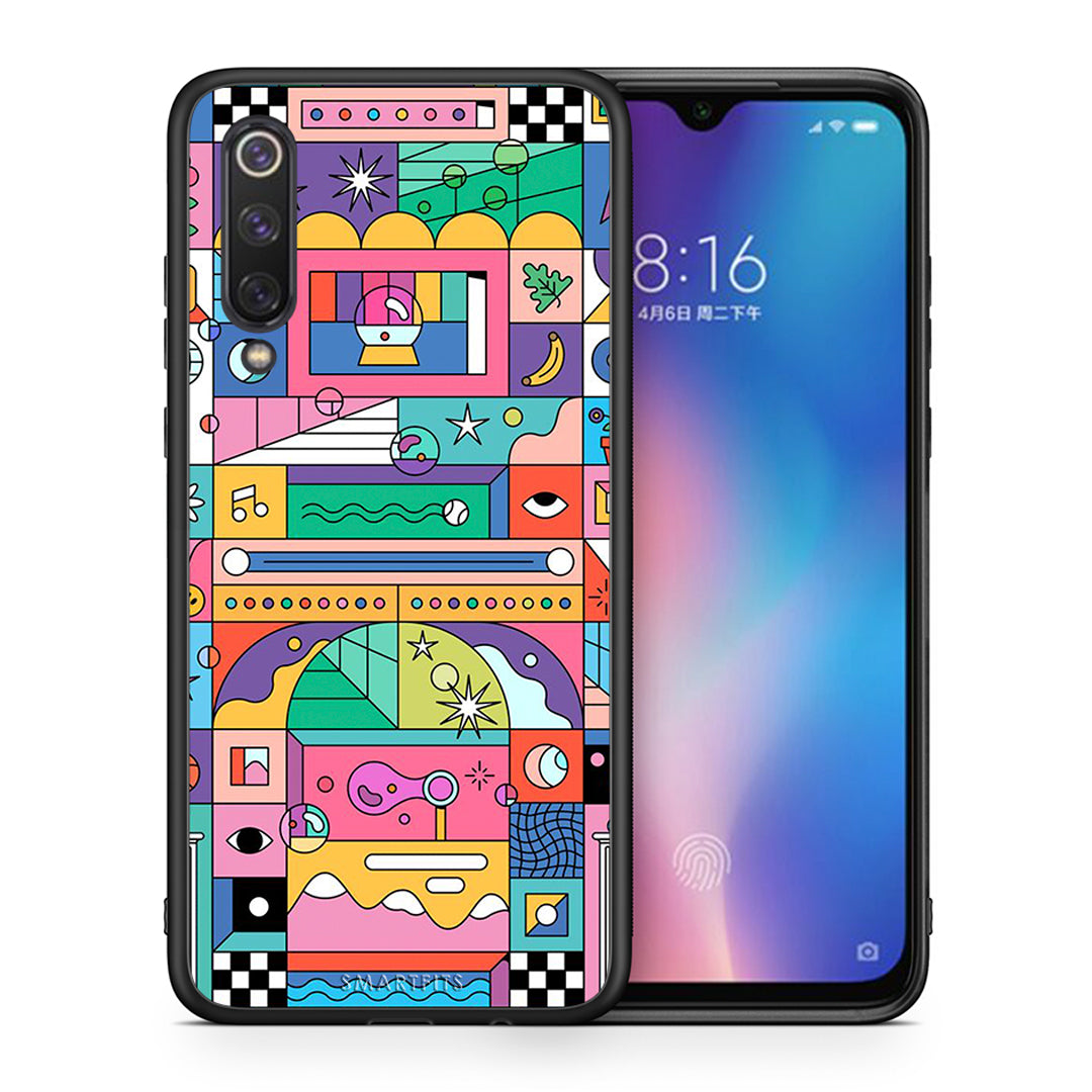 Θήκη Xiaomi Mi 9 SE Bubbles Soap από τη Smartfits με σχέδιο στο πίσω μέρος και μαύρο περίβλημα | Xiaomi Mi 9 SE Bubbles Soap case with colorful back and black bezels