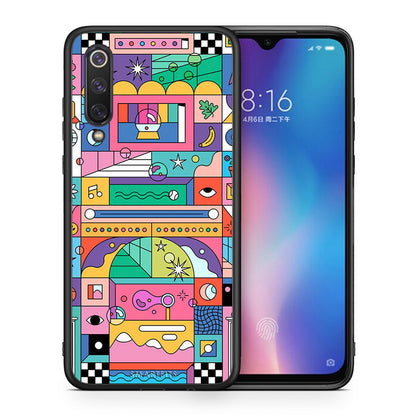Θήκη Xiaomi Mi 9 SE Bubbles Soap από τη Smartfits με σχέδιο στο πίσω μέρος και μαύρο περίβλημα | Xiaomi Mi 9 SE Bubbles Soap case with colorful back and black bezels