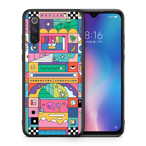 Θήκη Xiaomi Mi 9 SE Bubbles Soap από τη Smartfits με σχέδιο στο πίσω μέρος και μαύρο περίβλημα | Xiaomi Mi 9 SE Bubbles Soap case with colorful back and black bezels