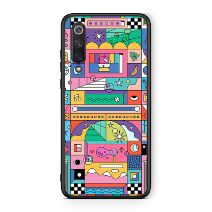 Xiaomi Mi 9 SE Bubbles Soap θήκη από τη Smartfits με σχέδιο στο πίσω μέρος και μαύρο περίβλημα | Smartphone case with colorful back and black bezels by Smartfits