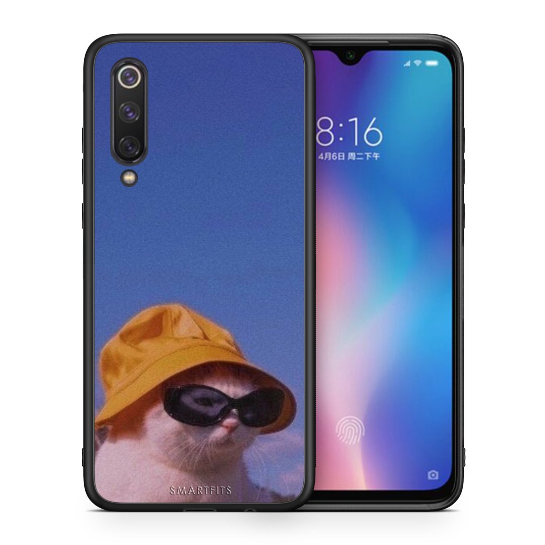 Θήκη Xiaomi Mi 9 SE Cat Diva από τη Smartfits με σχέδιο στο πίσω μέρος και μαύρο περίβλημα | Xiaomi Mi 9 SE Cat Diva case with colorful back and black bezels