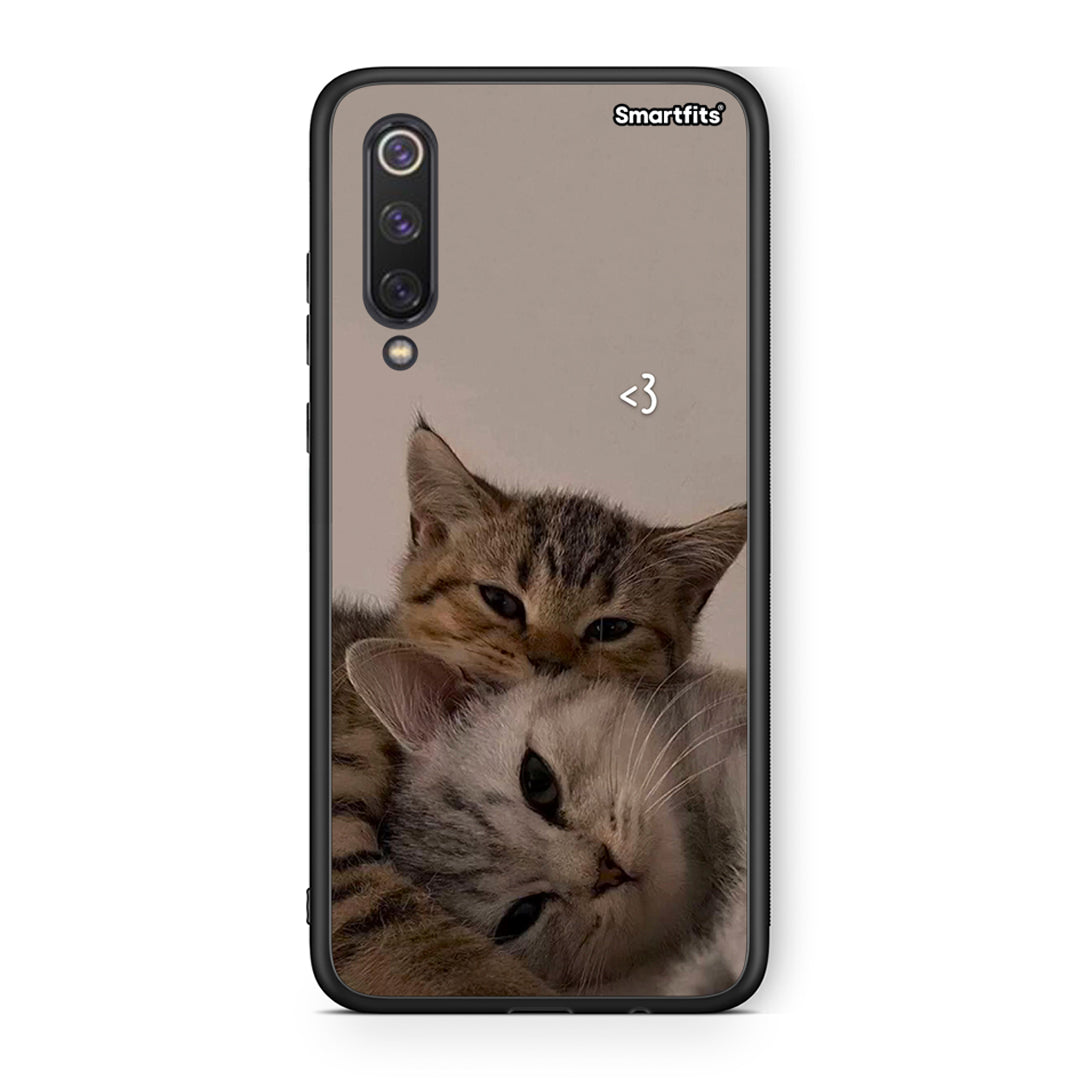 Xiaomi Mi 9 SE Cats In Love Θήκη από τη Smartfits με σχέδιο στο πίσω μέρος και μαύρο περίβλημα | Smartphone case with colorful back and black bezels by Smartfits