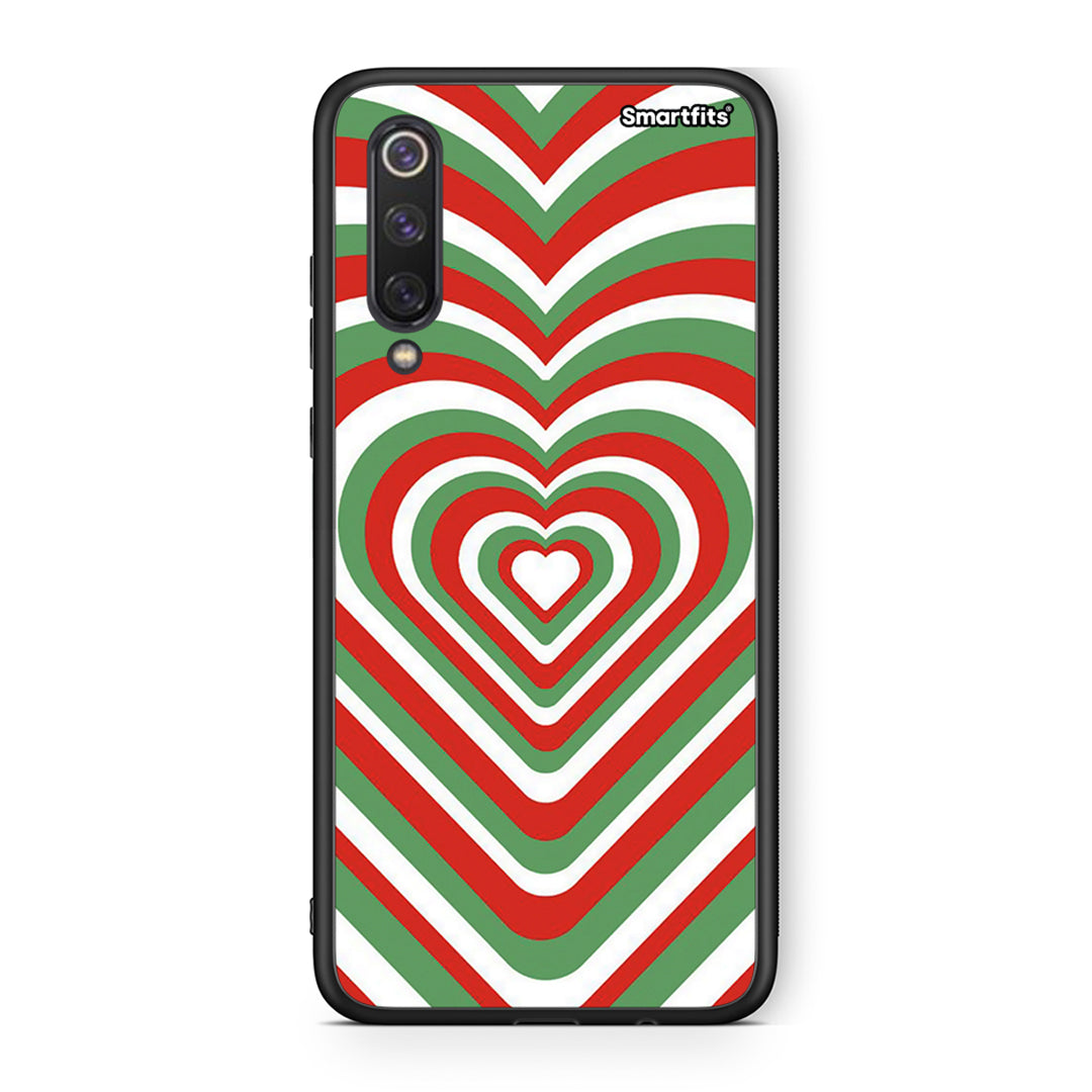 Xiaomi Mi 9 SE Christmas Hearts θήκη από τη Smartfits με σχέδιο στο πίσω μέρος και μαύρο περίβλημα | Smartphone case with colorful back and black bezels by Smartfits