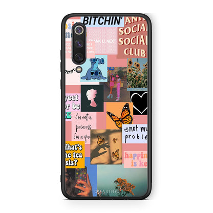 Xiaomi Mi 9 SE Collage Bitchin Θήκη Αγίου Βαλεντίνου από τη Smartfits με σχέδιο στο πίσω μέρος και μαύρο περίβλημα | Smartphone case with colorful back and black bezels by Smartfits