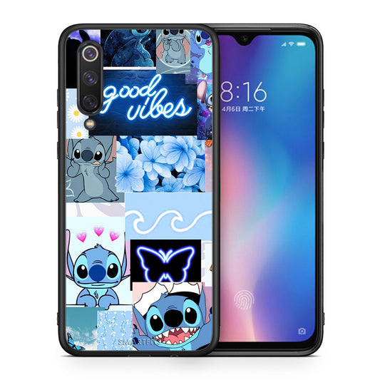 Θήκη Αγίου Βαλεντίνου Xiaomi Mi 9 SE Collage Good Vibes από τη Smartfits με σχέδιο στο πίσω μέρος και μαύρο περίβλημα | Xiaomi Mi 9 SE Collage Good Vibes case with colorful back and black bezels