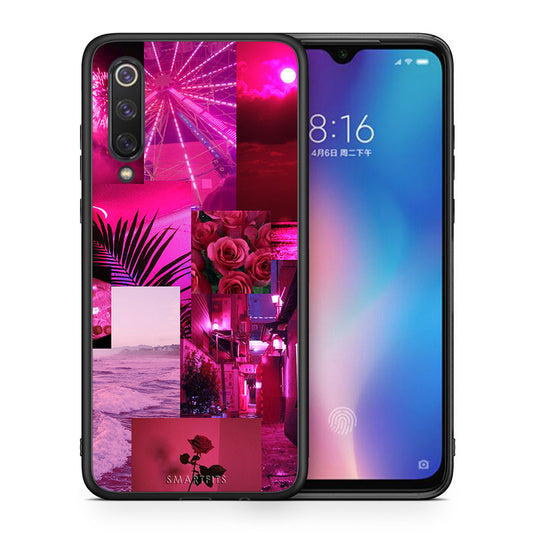 Θήκη Αγίου Βαλεντίνου Xiaomi Mi 9 SE Collage Red Roses από τη Smartfits με σχέδιο στο πίσω μέρος και μαύρο περίβλημα | Xiaomi Mi 9 SE Collage Red Roses case with colorful back and black bezels