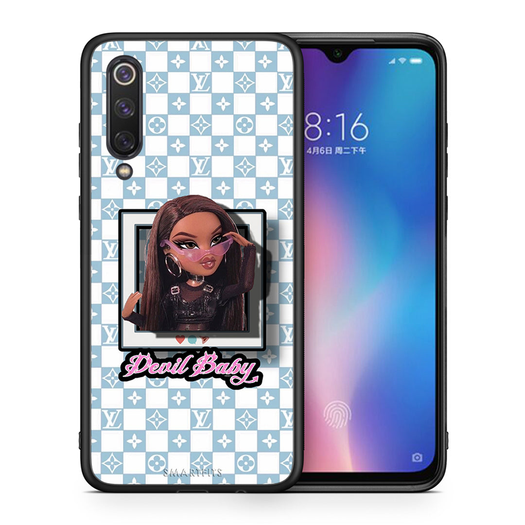 Θήκη Αγίου Βαλεντίνου Xiaomi Mi 9 SE Devil Baby από τη Smartfits με σχέδιο στο πίσω μέρος και μαύρο περίβλημα | Xiaomi Mi 9 SE Devil Baby case with colorful back and black bezels