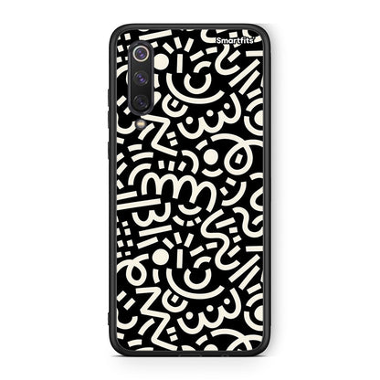 Xiaomi Mi 9 SE Doodle Art Θήκη από τη Smartfits με σχέδιο στο πίσω μέρος και μαύρο περίβλημα | Smartphone case with colorful back and black bezels by Smartfits