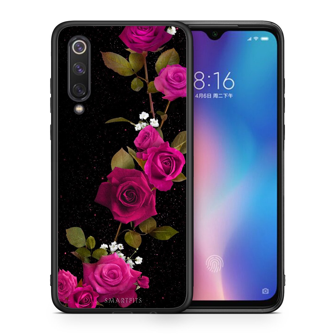 Θήκη Xiaomi Mi 9 SE Red Roses Flower από τη Smartfits με σχέδιο στο πίσω μέρος και μαύρο περίβλημα | Xiaomi Mi 9 SE Red Roses Flower case with colorful back and black bezels