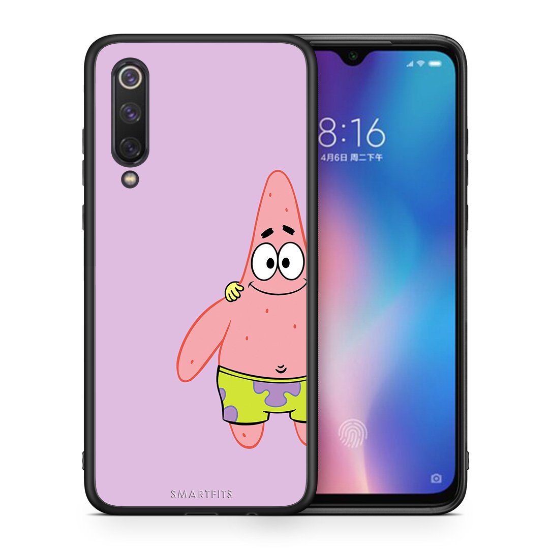 Θήκη Xiaomi Mi 9 SE  Friends Patrick από τη Smartfits με σχέδιο στο πίσω μέρος και μαύρο περίβλημα | Xiaomi Mi 9 SE  Friends Patrick case with colorful back and black bezels