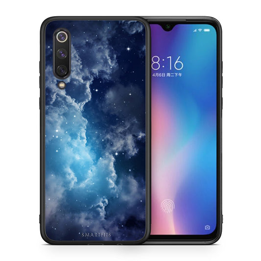 Θήκη Xiaomi Mi 9 SE Blue Sky Galaxy από τη Smartfits με σχέδιο στο πίσω μέρος και μαύρο περίβλημα | Xiaomi Mi 9 SE Blue Sky Galaxy case with colorful back and black bezels