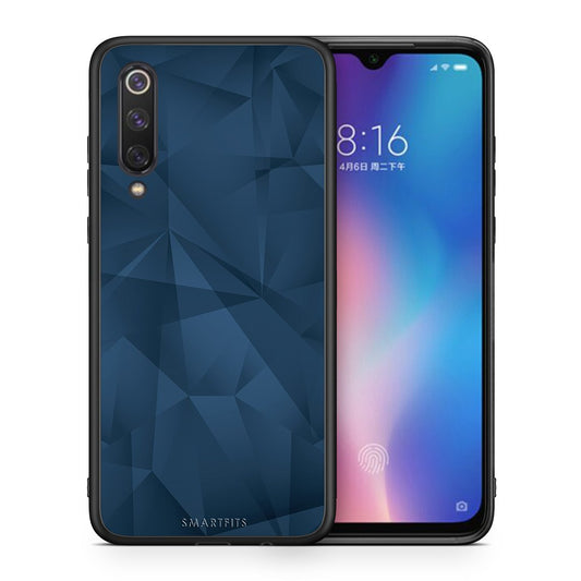 Θήκη Xiaomi Mi 9 SE Blue Abstract Geometric από τη Smartfits με σχέδιο στο πίσω μέρος και μαύρο περίβλημα | Xiaomi Mi 9 SE Blue Abstract Geometric case with colorful back and black bezels