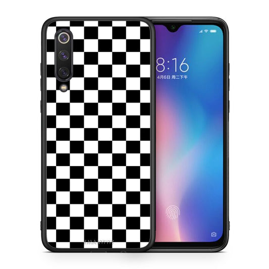 Θήκη Xiaomi Mi 9 SE Squares Geometric από τη Smartfits με σχέδιο στο πίσω μέρος και μαύρο περίβλημα | Xiaomi Mi 9 SE Squares Geometric case with colorful back and black bezels