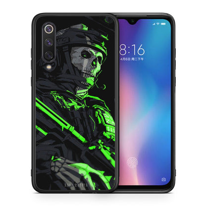 Θήκη Αγίου Βαλεντίνου Xiaomi Mi 9 SE Green Soldier από τη Smartfits με σχέδιο στο πίσω μέρος και μαύρο περίβλημα | Xiaomi Mi 9 SE Green Soldier case with colorful back and black bezels