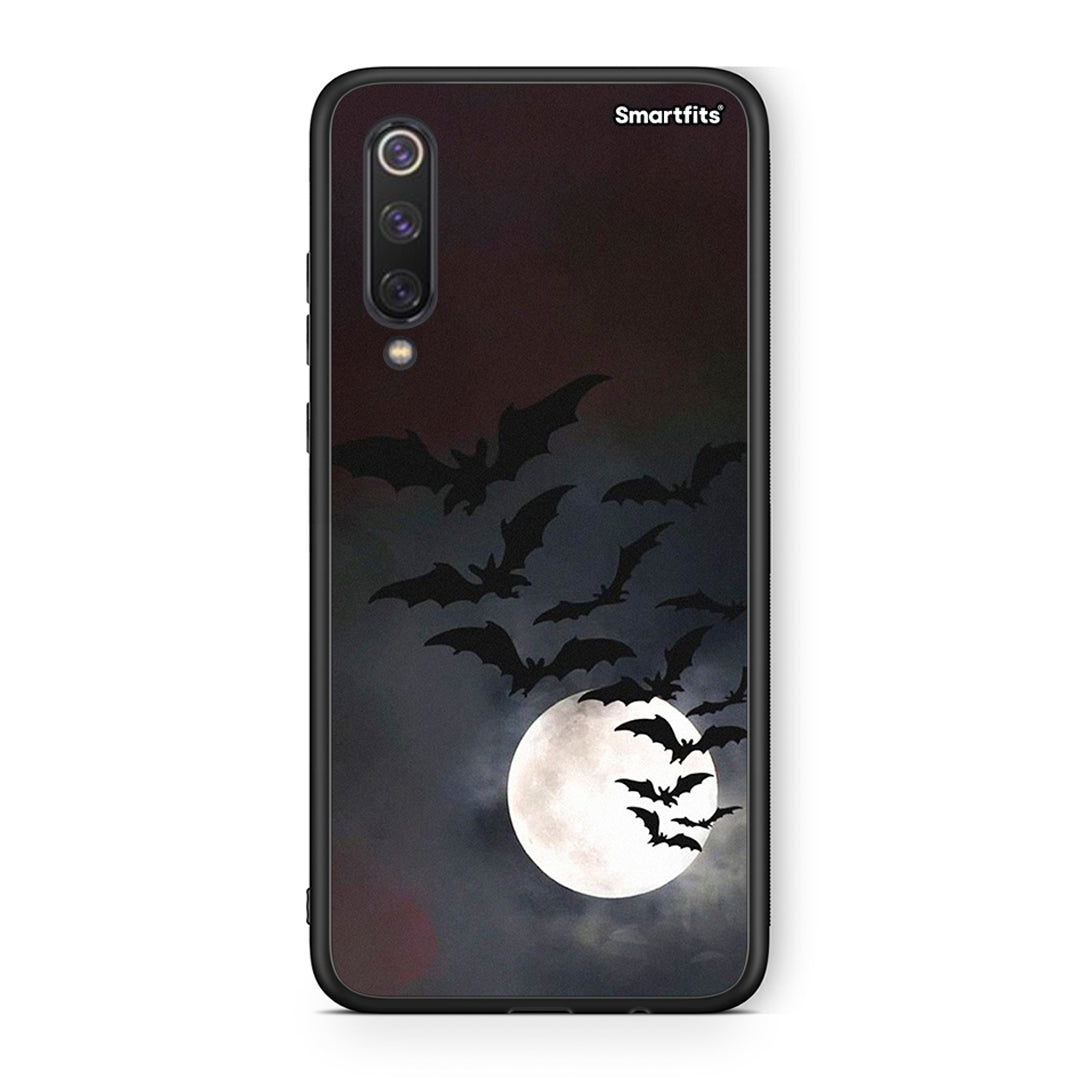 Xiaomi Mi 9 SE Halloween Bat Night Θήκη από τη Smartfits με σχέδιο στο πίσω μέρος και μαύρο περίβλημα | Smartphone case with colorful back and black bezels by Smartfits