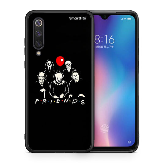 Θήκη Xiaomi Mi 9 SE Halloween Friends από τη Smartfits με σχέδιο στο πίσω μέρος και μαύρο περίβλημα | Xiaomi Mi 9 SE Halloween Friends case with colorful back and black bezels