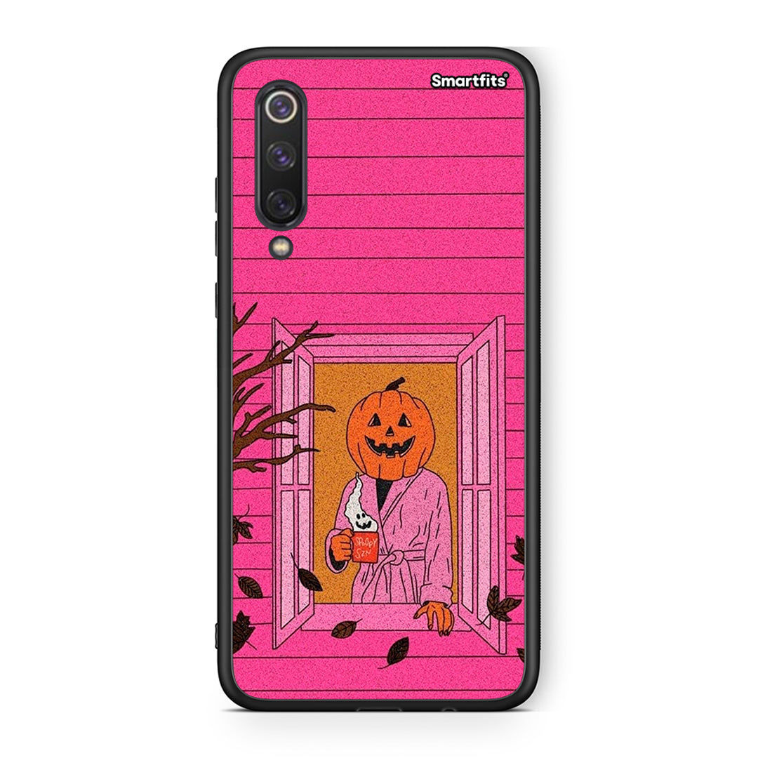Xiaomi Mi 9 SE Halloween Pumpkin Lady Θήκη από τη Smartfits με σχέδιο στο πίσω μέρος και μαύρο περίβλημα | Smartphone case with colorful back and black bezels by Smartfits
