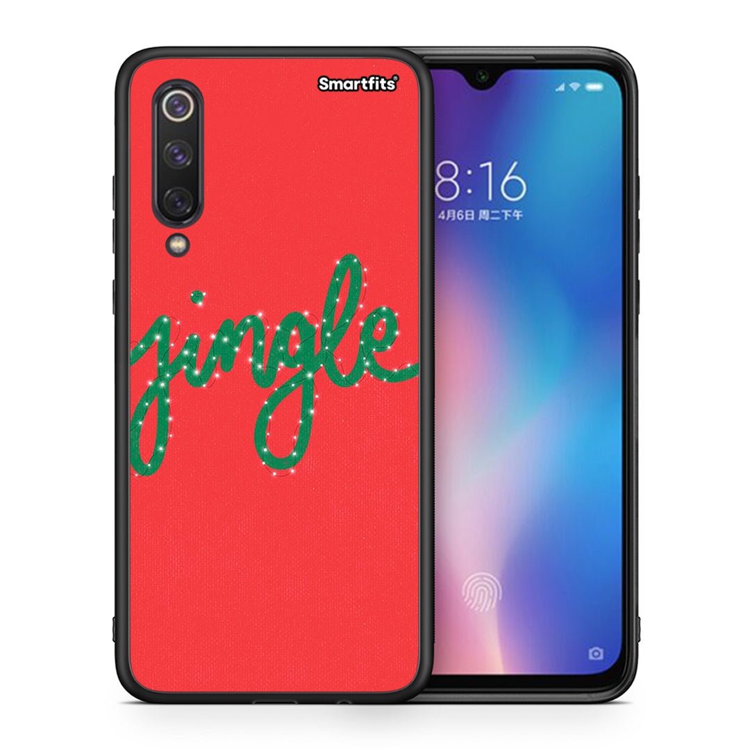 Θήκη Xiaomi Mi 9 SE Jingle Xmas από τη Smartfits με σχέδιο στο πίσω μέρος και μαύρο περίβλημα | Xiaomi Mi 9 SE Jingle Xmas case with colorful back and black bezels