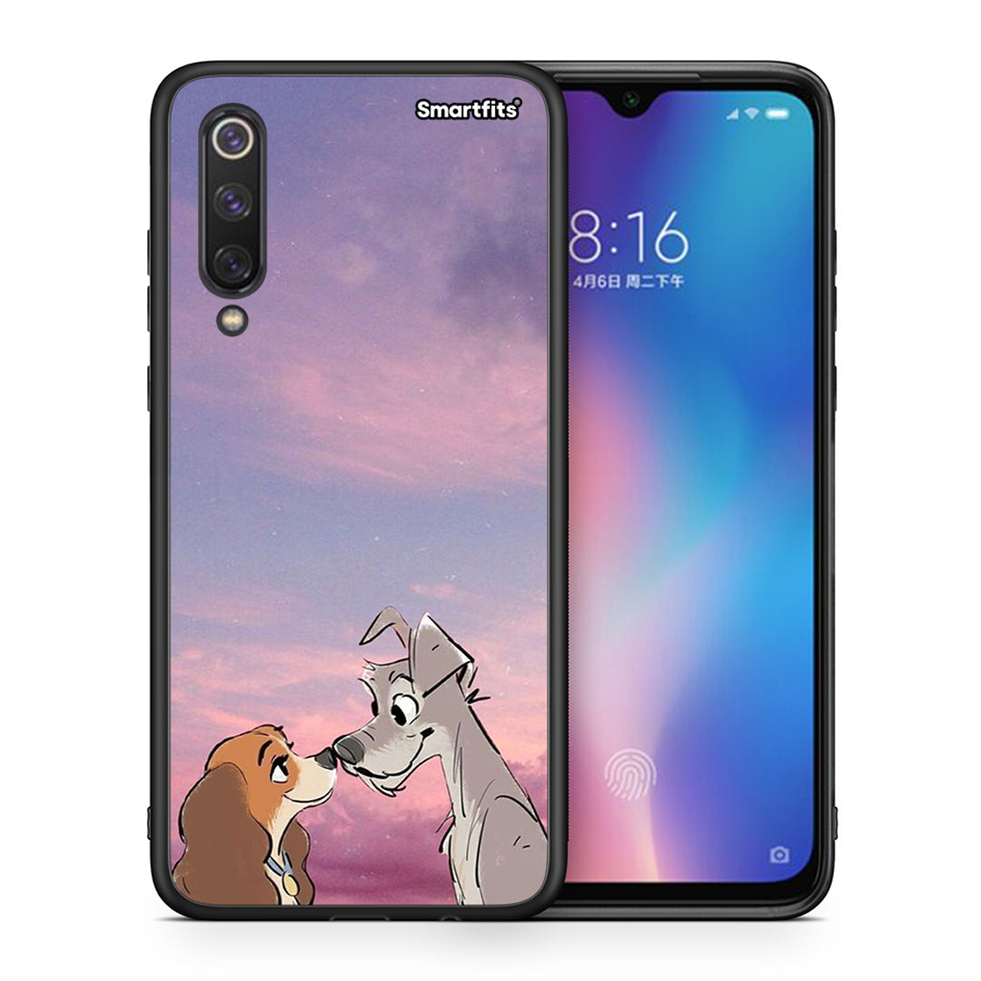 Θήκη Xiaomi Mi 9 SE Lady And Tramp από τη Smartfits με σχέδιο στο πίσω μέρος και μαύρο περίβλημα | Xiaomi Mi 9 SE Lady And Tramp case with colorful back and black bezels
