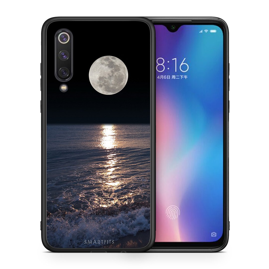 Θήκη Xiaomi Mi 9 SE Moon Landscape από τη Smartfits με σχέδιο στο πίσω μέρος και μαύρο περίβλημα | Xiaomi Mi 9 SE Moon Landscape case with colorful back and black bezels